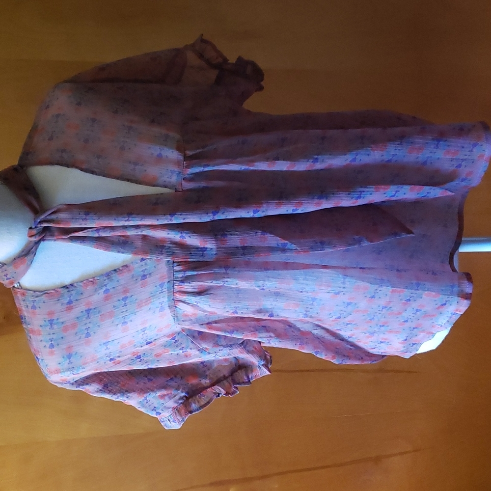 Sheer Floral Babydoll Top